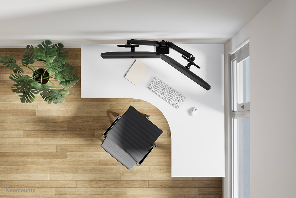 Neomounts DS65S-950BL2 Monitor arm 24-34" - gas spring - Topfix - multi-adjustable - 180°-stop